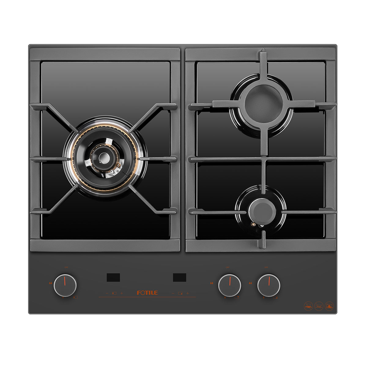 GLG60305-Y 600mm 3 Burner Cooktop Matte Grey