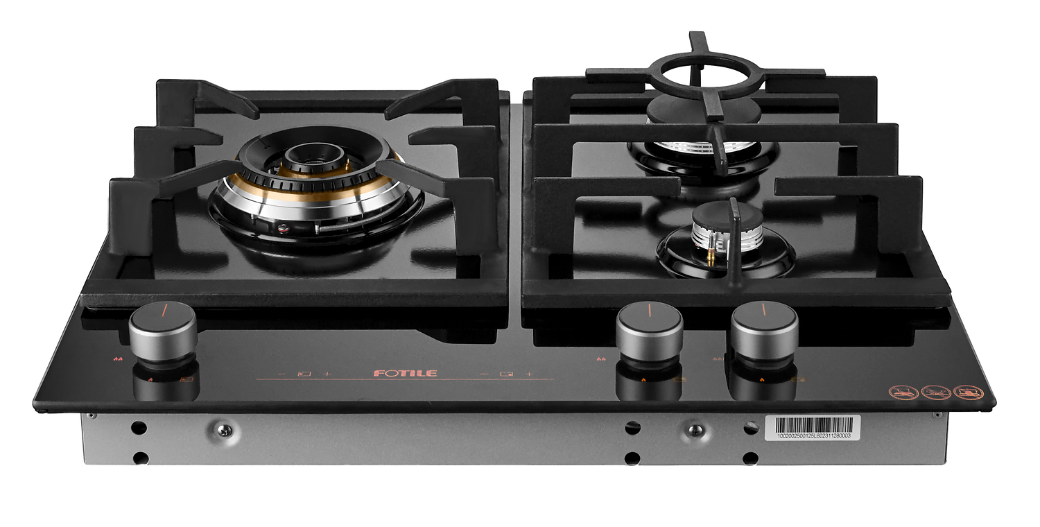 GLG60305 600mm 3 Burner Black Glass Cooktop